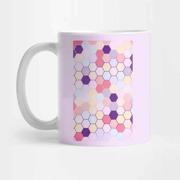 Cute Pastel Pink hexagon pattern by Yarafantasyart